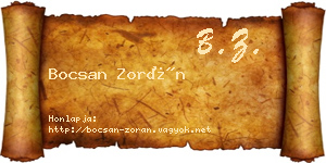 Bocsan Zorán névjegykártya